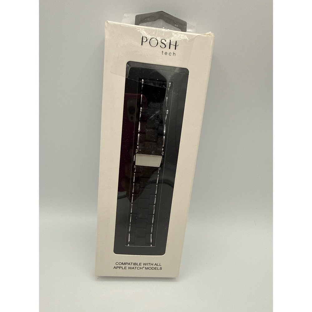 Posh Tech Orla Watch‎ Band Unisex OS Black New Silicone Link Apple Watch Strap